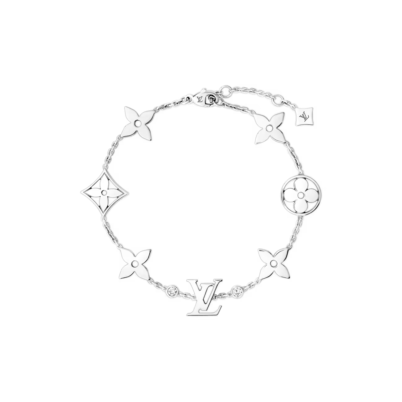 Louis Vuitton White Gold Idylle Blossom Monogram Bracelet