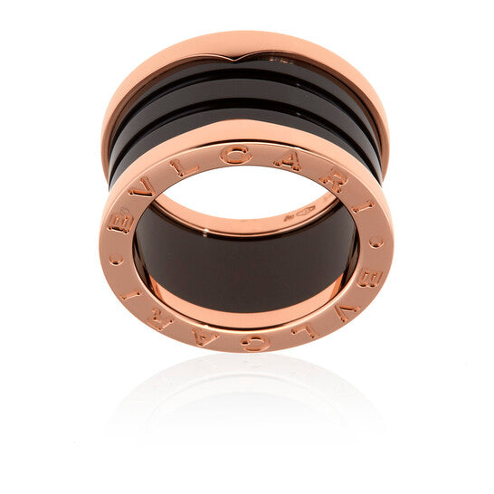 Bvlgari  B.Zero1 4-Band 18 kt Rose Gold and Black Ceramic Ring