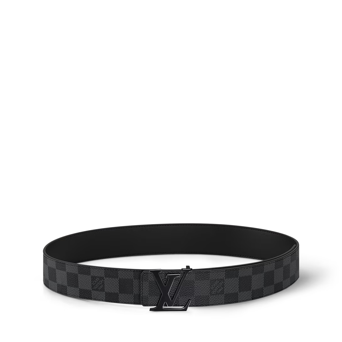 LV Initiales 40mm Black Checkered Belt
