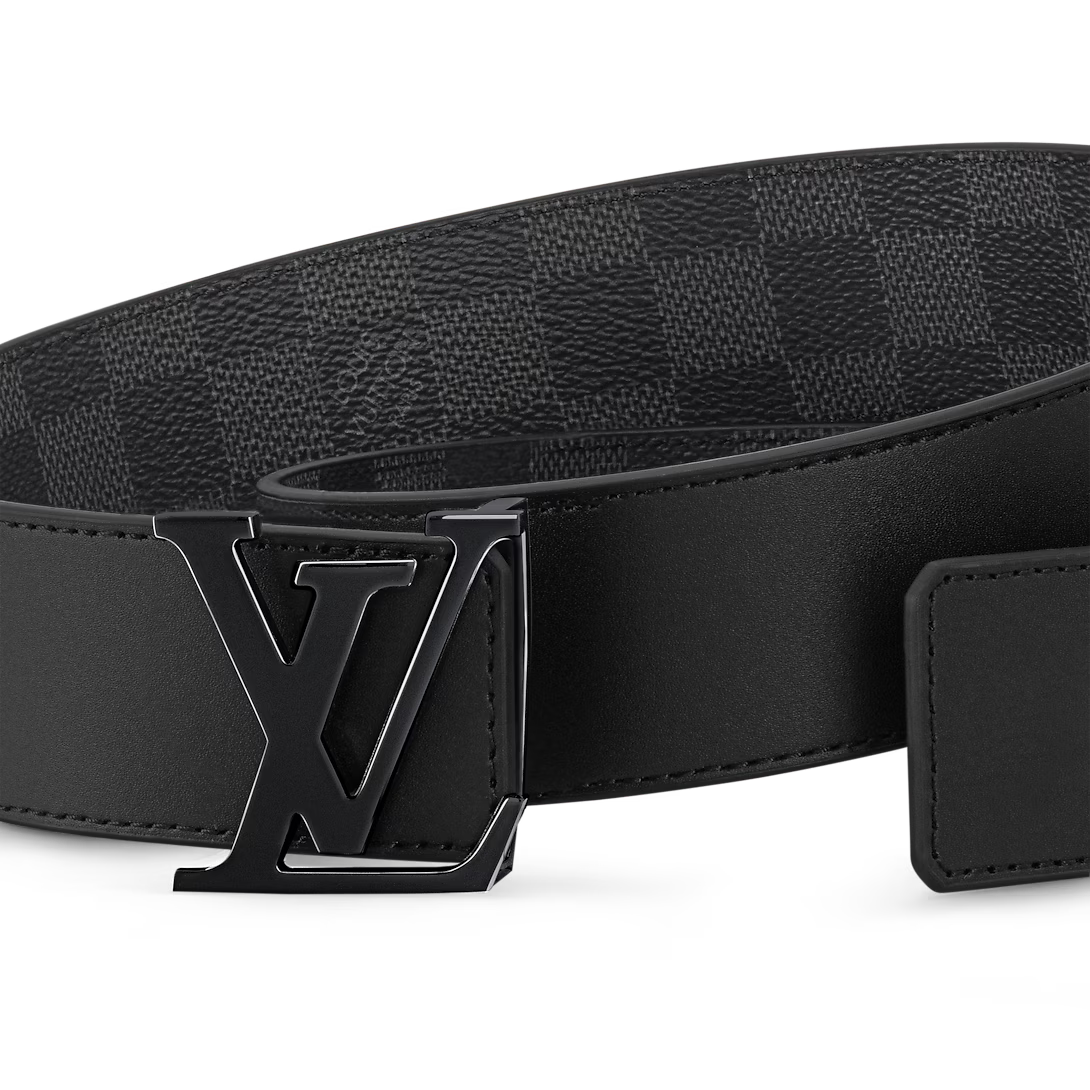 LV Initiales 40mm Black Checkered Belt