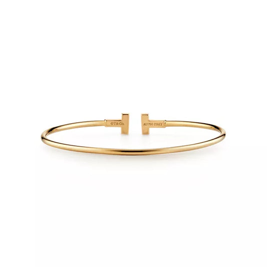 Tiffany T Narrow Wire Bracelet in Yellow Gold
